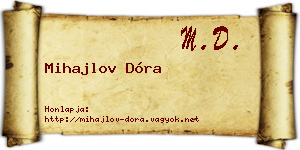Mihajlov Dóra névjegykártya